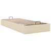 vidaXL Bedframe zonder matras 100x200 cm stof cr&egrave;mekleurig