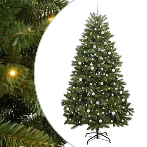 vidaXL Kunstkerstboom 240 cm 300 LED's Warmwit PVC en staal Groen