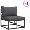 vidaXL Tuin Sofa Set met kussen 8 pcs Zwart Aluminium