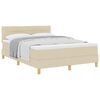 vidaXL Boxspringbed met kussen met hoofdeinde Cr&egrave;me 140 x 190 cm Stof