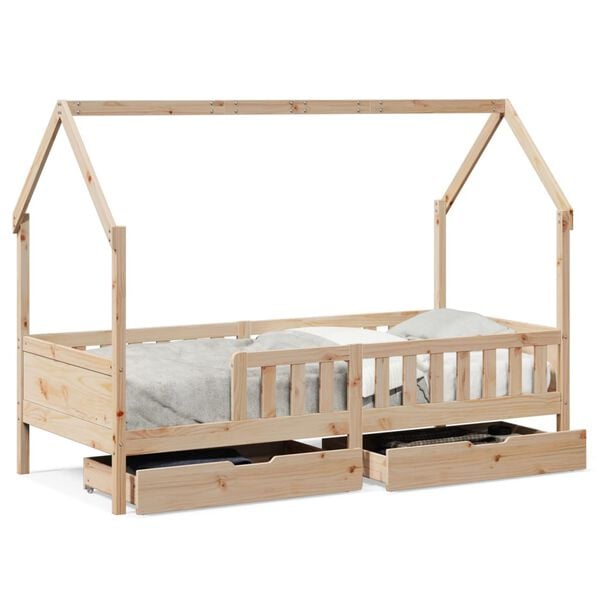 vidaXL Kinderbedframe 90x200 cm massief grenenhout