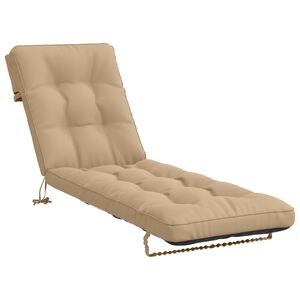 vidaXL Ligstoel Kussen VIANEN 100% Polyester Zand 200 x 50 x 8 cm