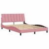vidaXL Bedframe met LED zonder matras "Hanko" fluweel roze 120x200 cm