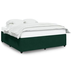 vidaXL Bedframe zonder matras 200x200 cm fluweel donkergroen