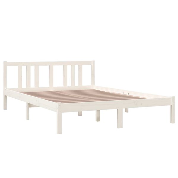 vidaXL Bedframe massief hout wit 140x200 cm