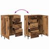 vidaXL Hoge kast met lade 2 pcs Oud Hout Bewerkt hout