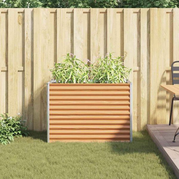 vidaXL Verhoogde plantenbak 98 x 50 x 68 cm Gegalvaniseerd staal