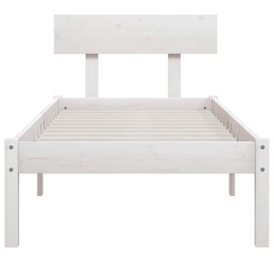 vidaXL Bedframe massief grenenhout wit 100x200 cm