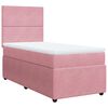 vidaXL Boxspring met matras fluweel roze 100x200 cm