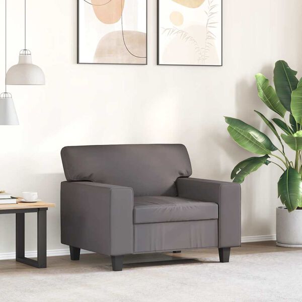 vidaXL Fauteuil 60 cm kunstleer grijs