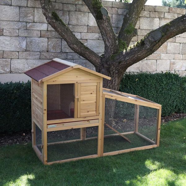 Kerbl Konijnenhok Freetime 140x65x100 cm geglazuurd hout