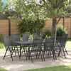 vidaXL Tuin eettafelset 9 pcs Antraciet Staal