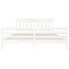vidaXL Bedframe massief hout wit 200x200 cm