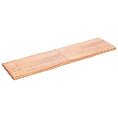 vidaXL Tafelblad natuurlijke rand 220x60x(2-6)cm eikenhout lichtbruin