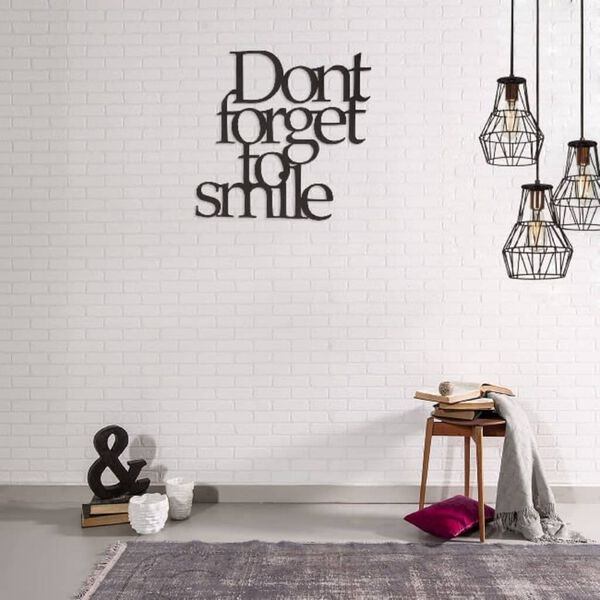 Homemania Wanddecoratie Words 70x67 cm staal zwart