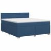 vidaXL Boxspringbed met matras met hoofdeinde Blauw 160 x 200 cm Stof