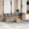 vidaXL 8-delige Loungeset met kussens poly rattan gemengd beige
