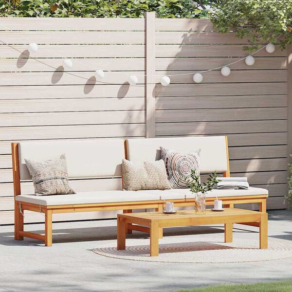 vidaXL Ligstoel 1-persoon Bruin 200 x 57 x 75cm Massief acaciahout