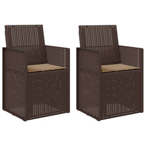 vidaXL Tuin Eetstoelen 2 pcs Bruin en Taupe PP