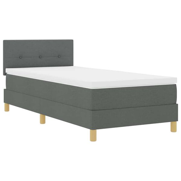 vidaXL Boxspringbed met matras Donkergrijs 90 x 190 cm Stof