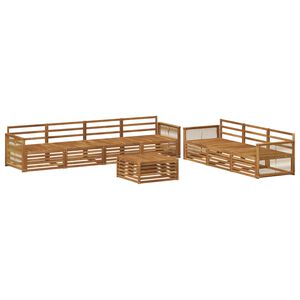 vidaXL Buiten bankenset 8 pcs Naturel Massief Acaciahout