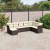 vidaXL 8-delige Loungeset met kussens poly rattan bruin