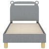 vidaXL Peuterbedframe met hoofdbord Lichtgrijs 70 x 140 cm Stof