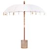 vidaXL Balinese parasol met basis 250 Cr&egrave;me en Wit 220 x 220 x 250 cm