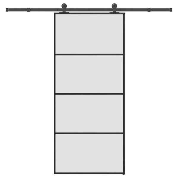 vidaXL Schuifdeur met beslag 90x205 cm ESG-glas en aluminium