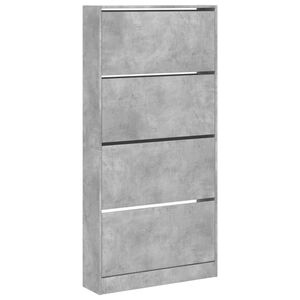 vidaXL Schoenenkast met 4 klaplades 80x21x163,5 cm betongrijs