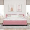 vidaXL LED Box Spring Bed met matras met LED Roze 180 x 200 cm Fluweel