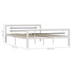 vidaXL Bedframe metaal wit en zwart 120x200 cm