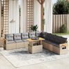 vidaXL 11-delige Tuinset met kussens poly rattan beige