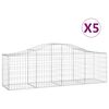 vidaXL Schanskorven 5 st gewelfd 200x50x60/80 cm gegalvaniseerd ijzer