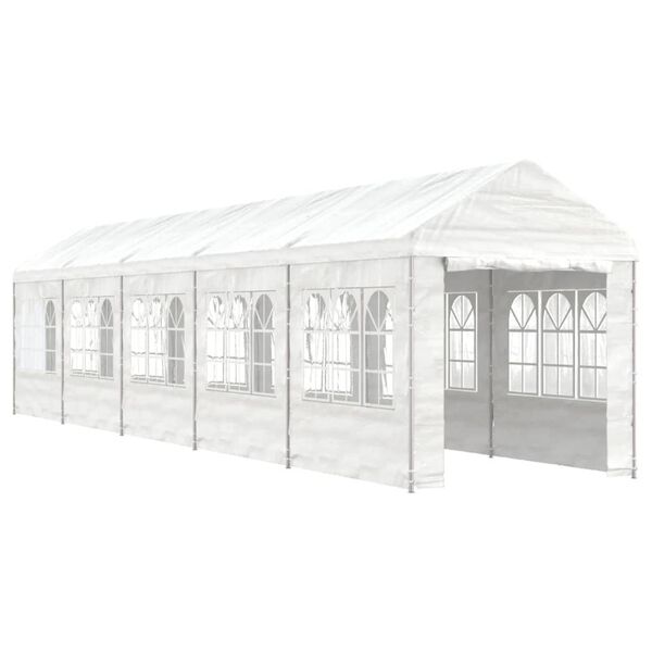 vidaXL Prieel met dak 11,15x2,28x2,69 m polyetheen wit
