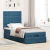 vidaXL Ottoman bed met matrassen 100x200cm fluweel donkerblauw