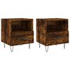 vidaXL Nachtkastjes 2 st 40x35x47,5 cm bewerkt hout gerookt eikenkleur