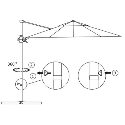 vidaXL Parasol met draagbare voet antracietkleurig