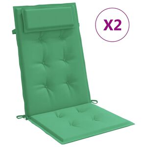 vidaXL Stoelkussens 2 st hoge rug oxford stof groen