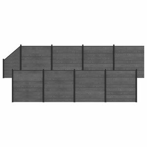 vidaXL Hekpaneel 9 pcs WPC en Aluminium Grijs