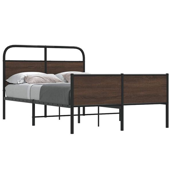 vidaXL Bedframe zonder matras bewerkt hout bruin eikenkleur 135x190 cm