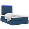 vidaXL Opbergbed met LED met matras Blauw 120 x 200 cm Polyester