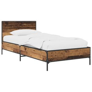 vidaXL Bedframe met Hoofdeinde Oud hout 80 x 200 cm Bewerkt hout
