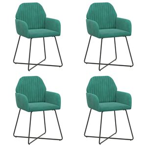 vidaXL Eettafelstoelen 4 st fluweel Turquoise 55 x 50 x 84 cm