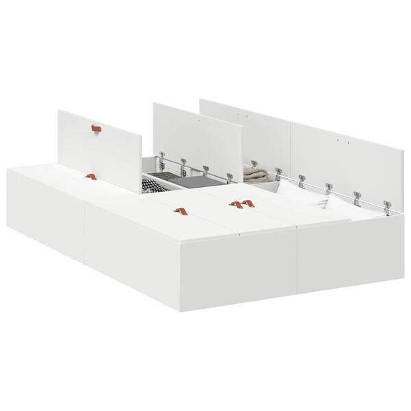 vidaXL Opbergbedframe met opslag Wit 120 x 190 cm Bewerkt hout
