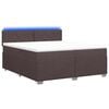 vidaXL Boxspring Bed met Matras en LED Donkerbruin 200 x 200 cm Stof