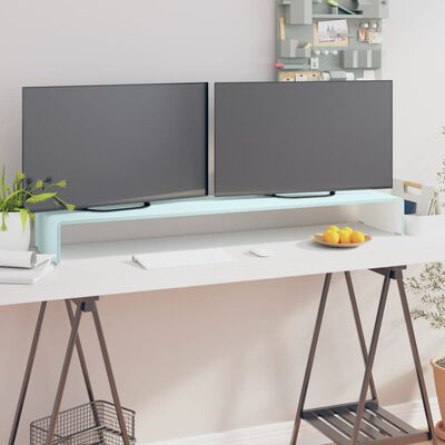 vidaXL TV-meubel/monitorverhoger 120x30x13 cm glas groen