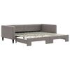 vidaXL Slaapbank met onderschuifbed 100x200 cm stof taupe