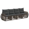vidaXL Tuinbankenset 4 st Grijs en Donkergrijs poly rattan