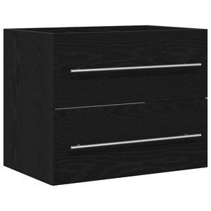 vidaXL Wastafelkast 60x38,5x48 cm spaanplaat zwart eikenkleurig